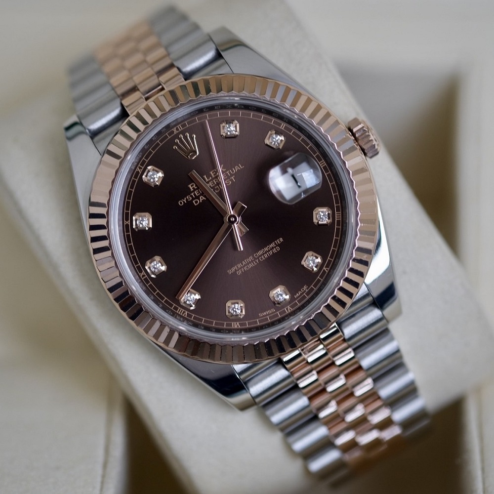 Đồng hồ Rolex Datejust 41 126331 Mặt Chocolate Cọc kim cương