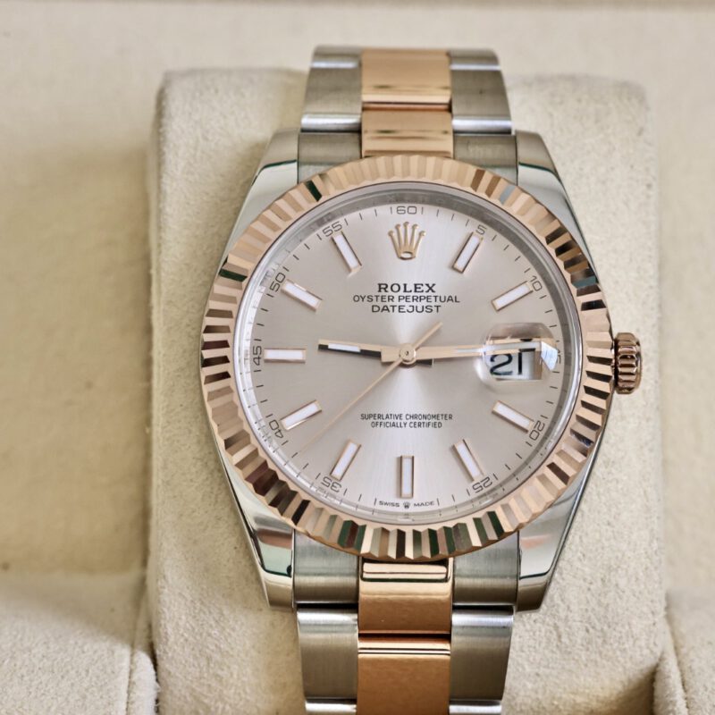 Đồng Hồ Rolex Datejust 126301 Demi vàng hồng 18k Mặt Số Sundust (16)