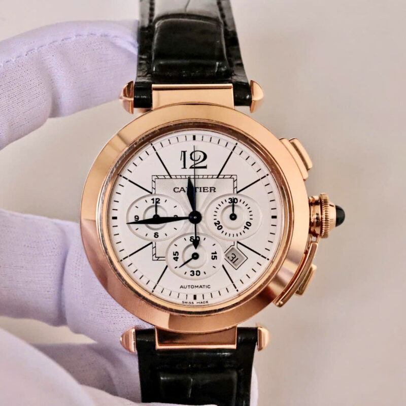 Đồng Hồ Cartier Pasha Chronograph W3019951 Vàng hồng 18k