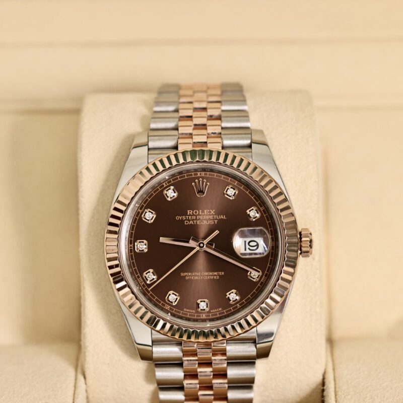 Đồng hồ Rolex 126331 mặt Chocolate cọc số kim cương